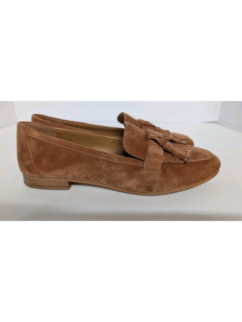 Kate Spade New York Berkeley Tassel Loafers Brown Suede & Gold-Tone Studs Sz6.5B - Picture 4 of 13